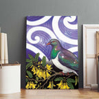 Kekeru New Zealand Matariki Canvas Wall Art Kukupa Kowhai Maori New Year Purple Version