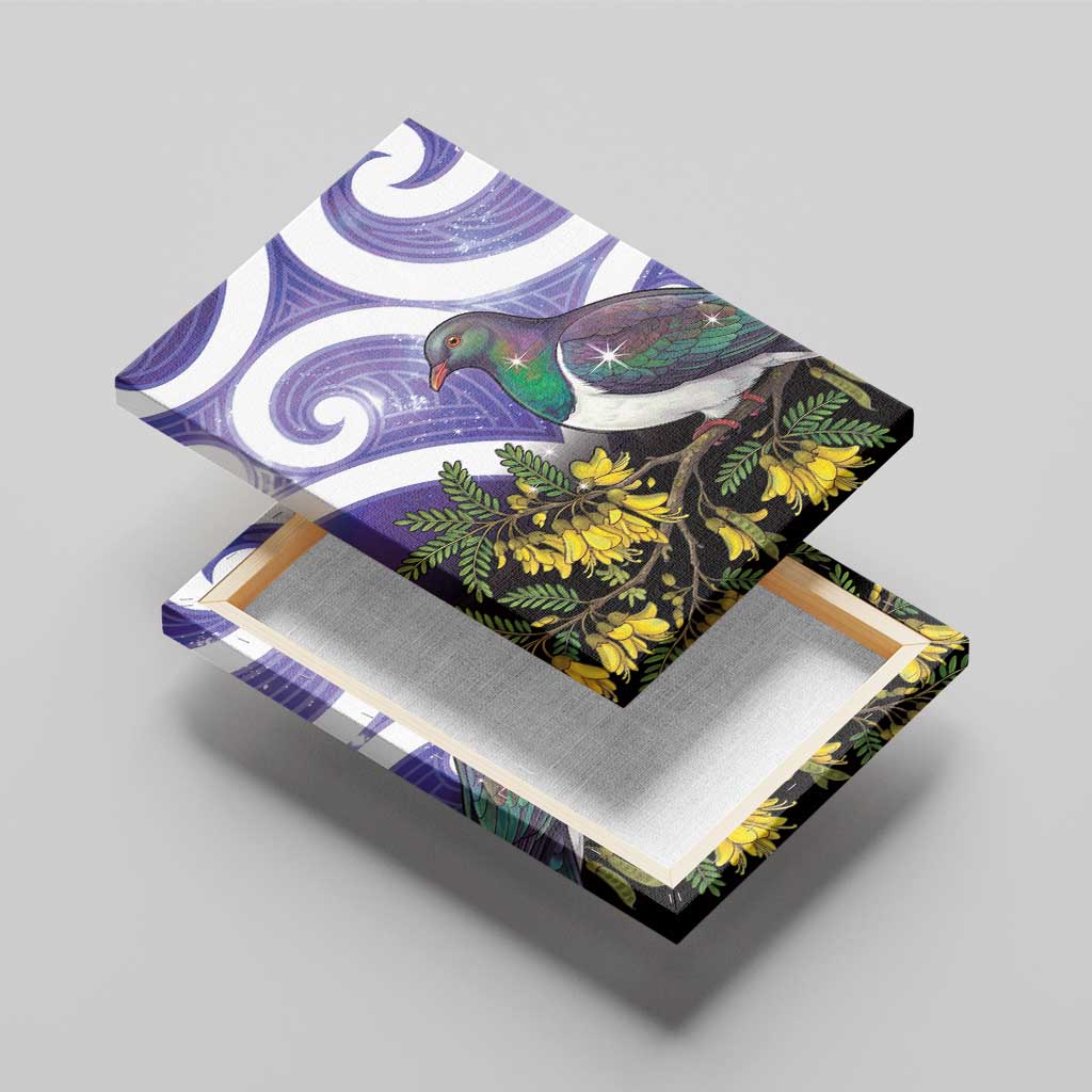 Kekeru New Zealand Matariki Canvas Wall Art Kukupa Kowhai Maori New Year Purple Version