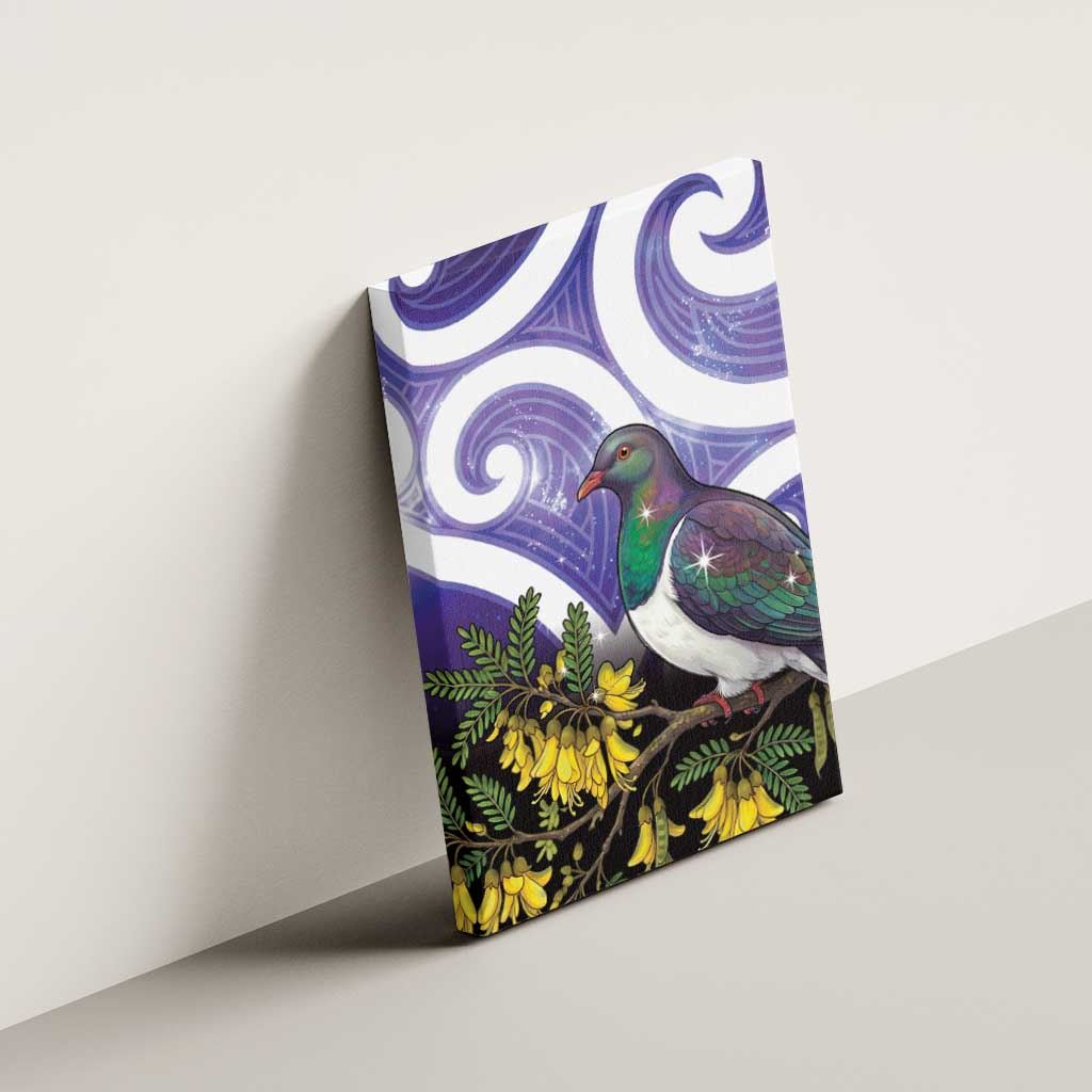 Kekeru New Zealand Matariki Canvas Wall Art Kukupa Kowhai Maori New Year Purple Version