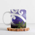 Kekeru New Zealand Matariki Ceramic Mug Kukupa Kowhai Maori New Year Purple Version