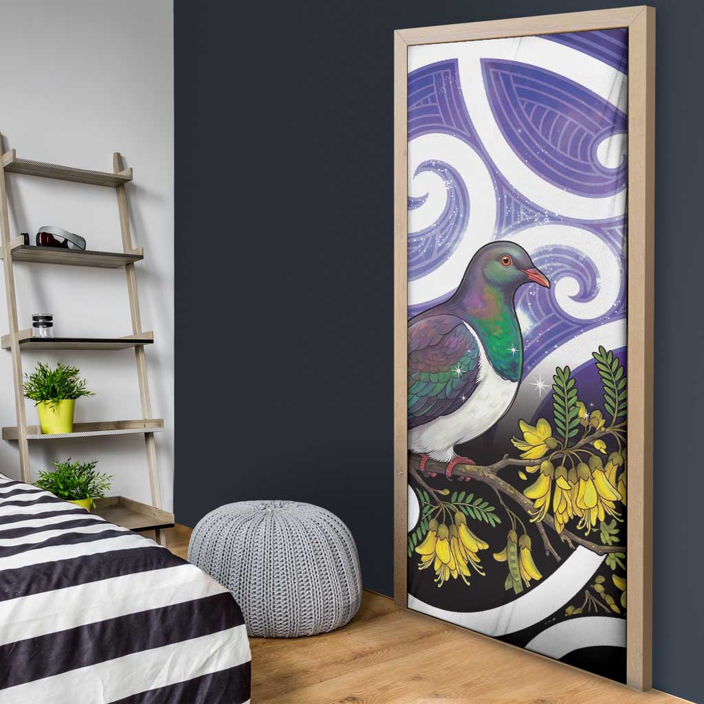 Kekeru New Zealand Matariki Door Cover Kukupa Kowhai Maori New Year Purple Version