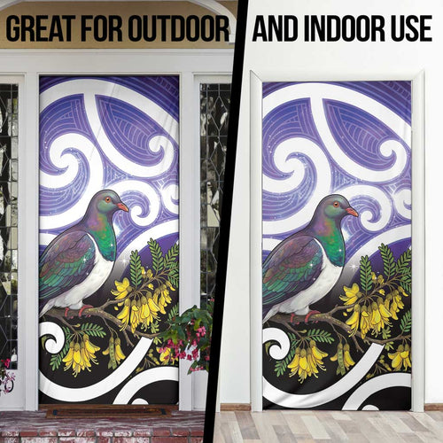 Kekeru New Zealand Matariki Door Cover Kukupa Kowhai Maori New Year Purple Version