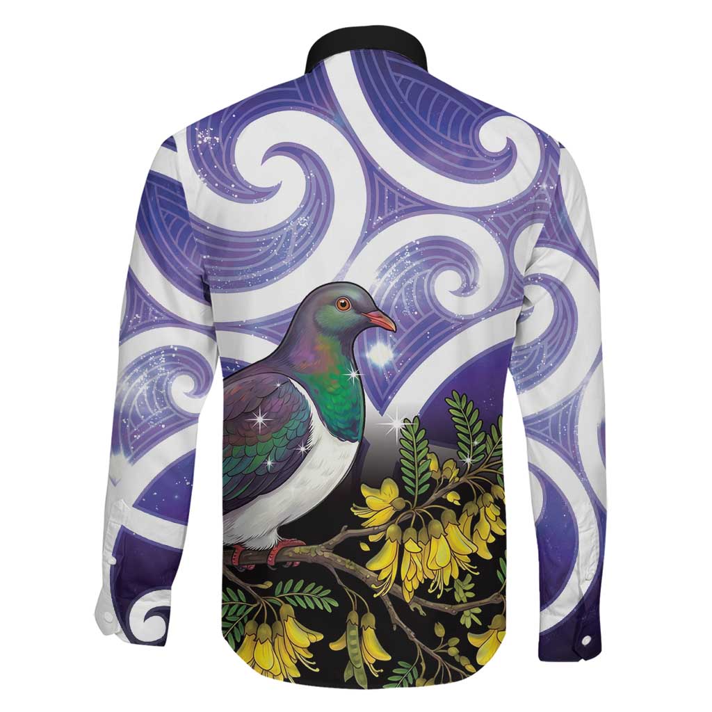 Kekeru New Zealand Matariki Family Matching Puletasi and Hawaiian Shirt Kukupa Kowhai Maori New Year Purple Version