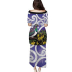Kekeru New Zealand Matariki Family Matching Puletasi and Hawaiian Shirt Kukupa Kowhai Maori New Year Purple Version
