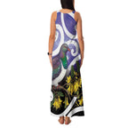 Kekeru New Zealand Matariki Family Matching Tank Maxi Dress and Hawaiian Shirt Kukupa Kowhai Maori New Year Purple Version