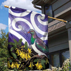 Kekeru New Zealand Matariki Garden Flag Kukupa Kowhai Maori New Year Purple Version