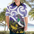Kekeru New Zealand Matariki Hawaiian Shirt Kukupa Kowhai Maori New Year Purple Version