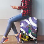 Kekeru New Zealand Matariki Luggage Cover Kukupa Kowhai Maori New Year Purple Version