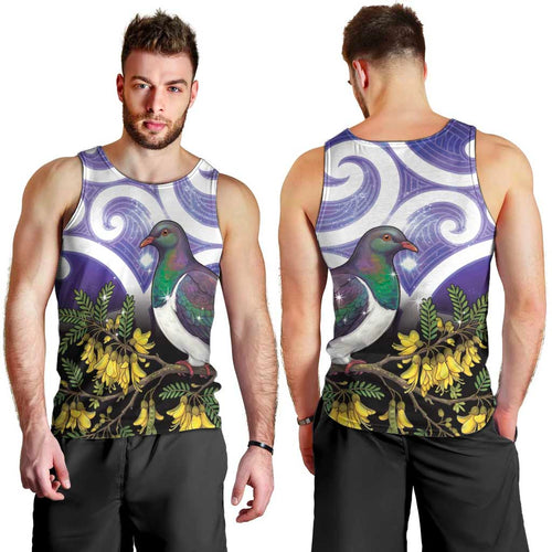 Kekeru New Zealand Matariki Men Tank Top Kukupa Kowhai Maori New Year Purple Version