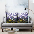 Kekeru New Zealand Matariki Pillow Cover Kukupa Kowhai Maori New Year Purple Version