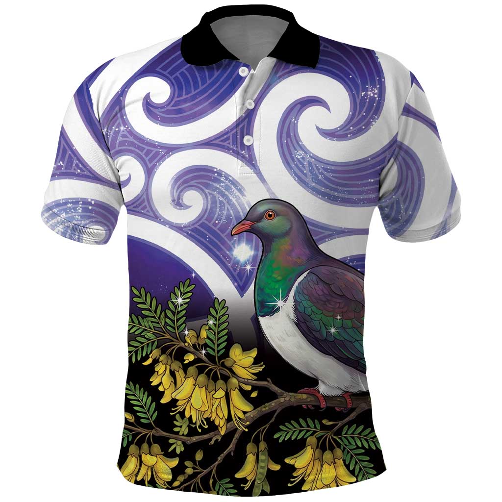 Kekeru New Zealand Matariki Polo Shirt Kukupa Kowhai Maori New Year Purple Version
