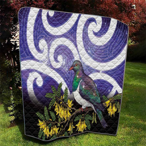 Kekeru New Zealand Matariki Quilt Kukupa Kowhai Maori New Year Purple Version
