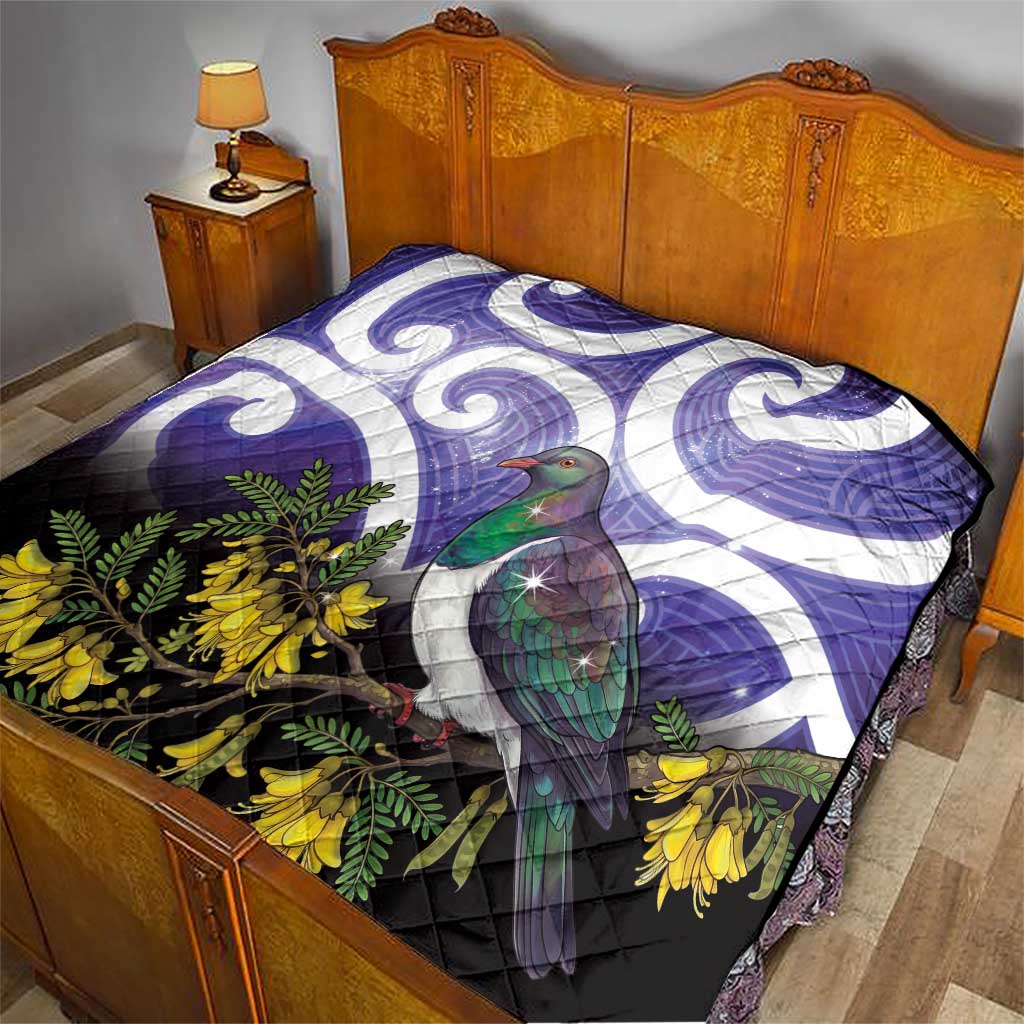 Kekeru New Zealand Matariki Quilt Kukupa Kowhai Maori New Year Purple Version