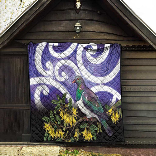 Kekeru New Zealand Matariki Quilt Kukupa Kowhai Maori New Year Purple Version