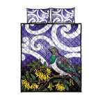 Kekeru New Zealand Matariki Quilt Bed Set Kukupa Kowhai Maori New Year Purple Version