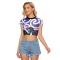 Kekeru New Zealand Matariki Raglan Cropped T Shirt Kukupa Kowhai Maori New Year Purple Version