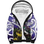 Kekeru New Zealand Matariki Sherpa Hoodie Kukupa Kowhai Maori New Year Purple Version