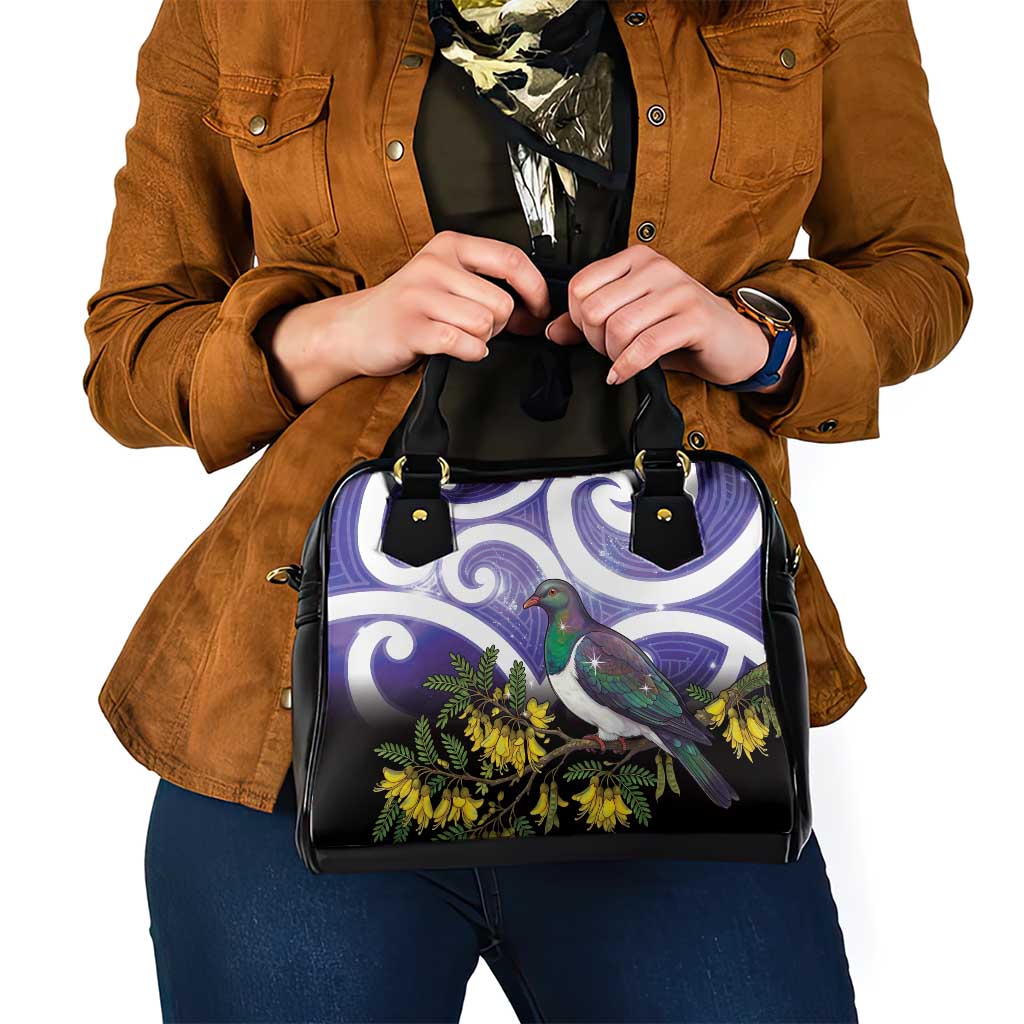 Kekeru New Zealand Matariki Shoulder Handbag Kukupa Kowhai Maori New Year Purple Version