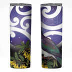 Kekeru New Zealand Matariki Skinny Tumbler Kukupa Kowhai Maori New Year Purple Version