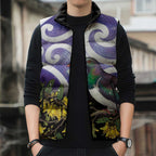 Kekeru New Zealand Matariki Sleeveless Puffer Jacket Kukupa Kowhai Maori New Year Purple Version