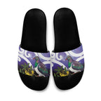 Kekeru New Zealand Matariki Slide Sandals Kukupa Kowhai Maori New Year Purple Version
