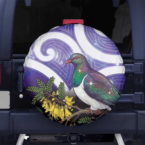 Kekeru New Zealand Matariki Spare Tire Cover Kukupa Kowhai Maori New Year Purple Version