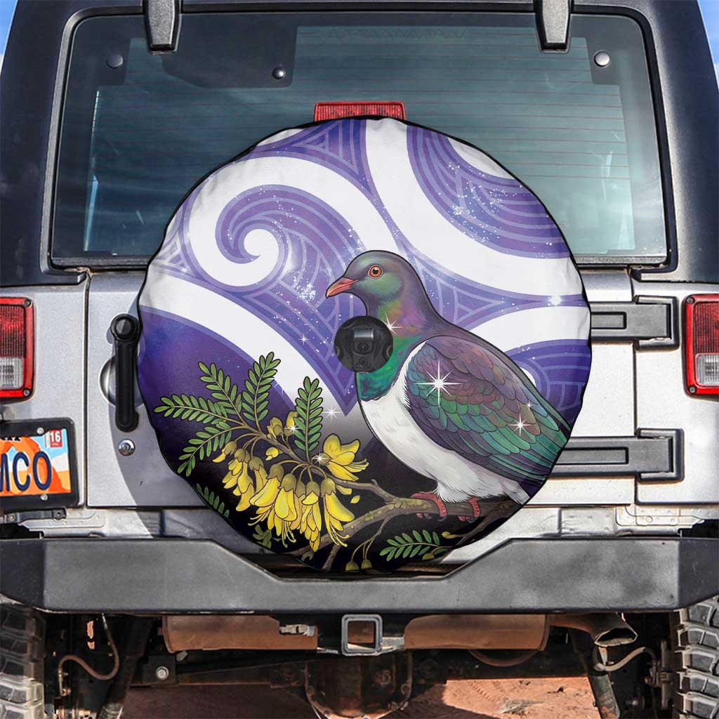 Kekeru New Zealand Matariki Spare Tire Cover Kukupa Kowhai Maori New Year Purple Version