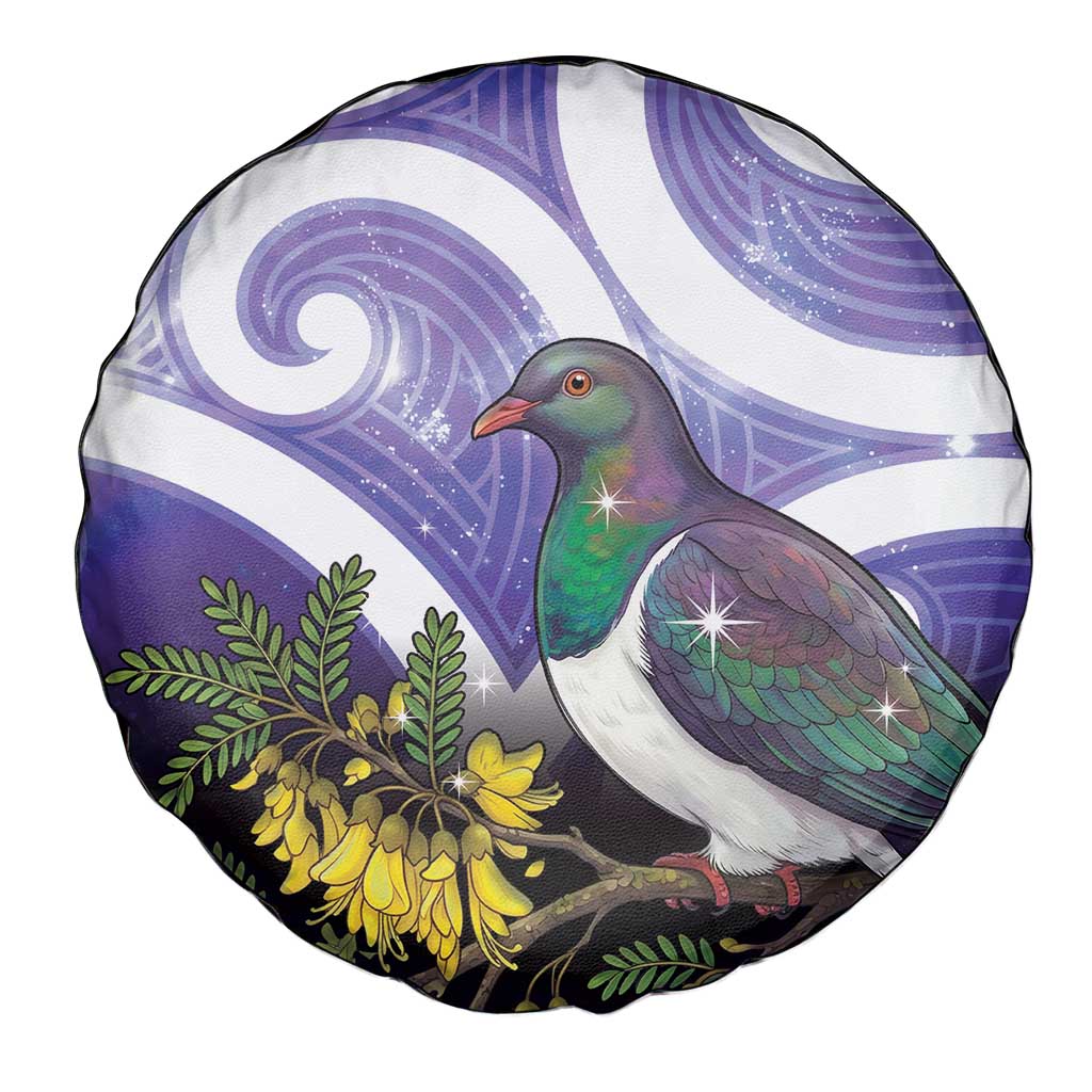 Kekeru New Zealand Matariki Spare Tire Cover Kukupa Kowhai Maori New Year Purple Version