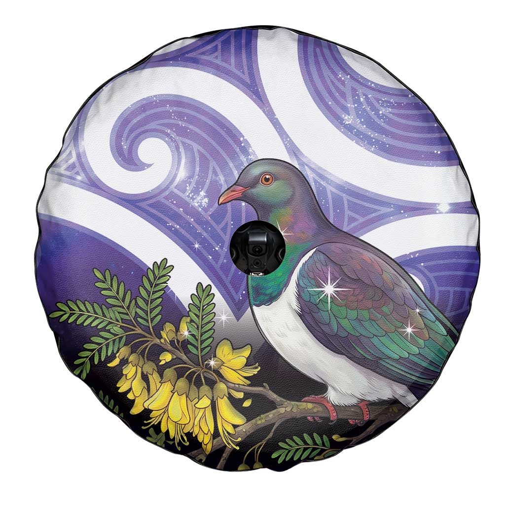 Kekeru New Zealand Matariki Spare Tire Cover Kukupa Kowhai Maori New Year Purple Version
