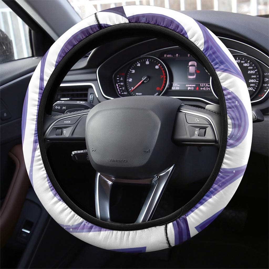 Kekeru New Zealand Matariki Steering Wheel Cover Kukupa Kowhai Maori New Year Purple Version