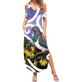 Kekeru New Zealand Matariki Summer Maxi Dress Kukupa Kowhai Maori New Year Purple Version