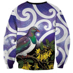 Kekeru New Zealand Matariki Sweatshirt Kukupa Kowhai Maori New Year Purple Version