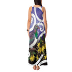 Kekeru New Zealand Matariki Tank Maxi Dress Kukupa Kowhai Maori New Year Purple Version