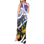 Kekeru New Zealand Matariki Tank Maxi Dress Kukupa Kowhai Maori New Year Purple Version
