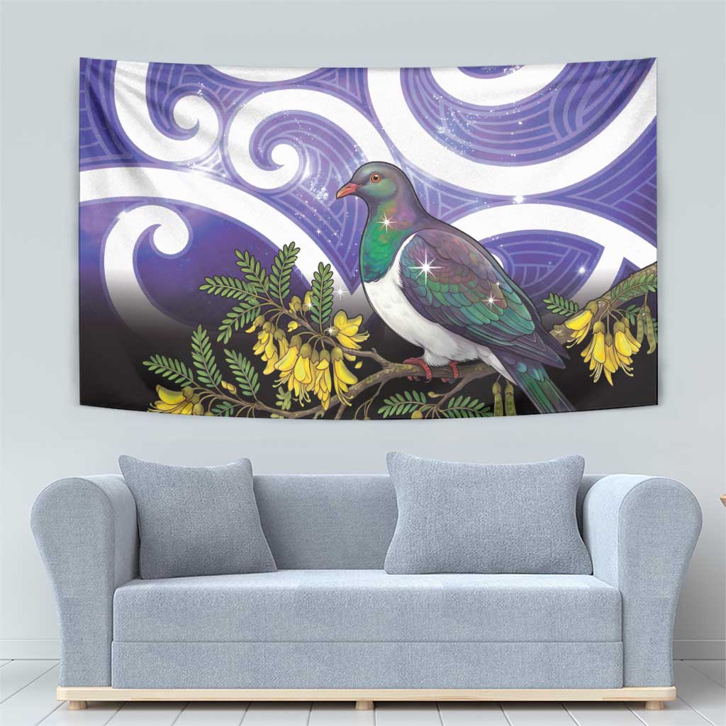 Kekeru New Zealand Matariki Tapestry Kukupa Kowhai Maori New Year Purple Version