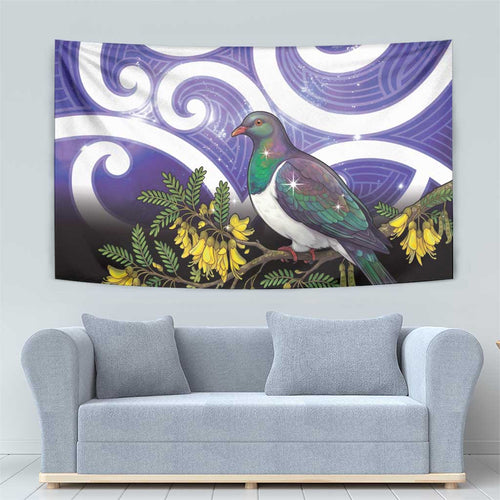 Kekeru New Zealand Matariki Tapestry Kukupa Kowhai Maori New Year Purple Version