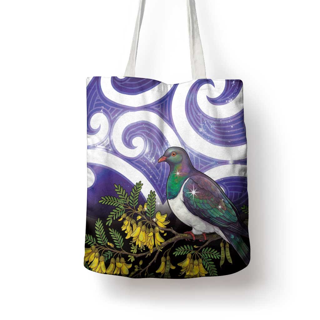 Kekeru New Zealand Matariki Tote Bag Kukupa Kowhai Maori New Year Purple Version