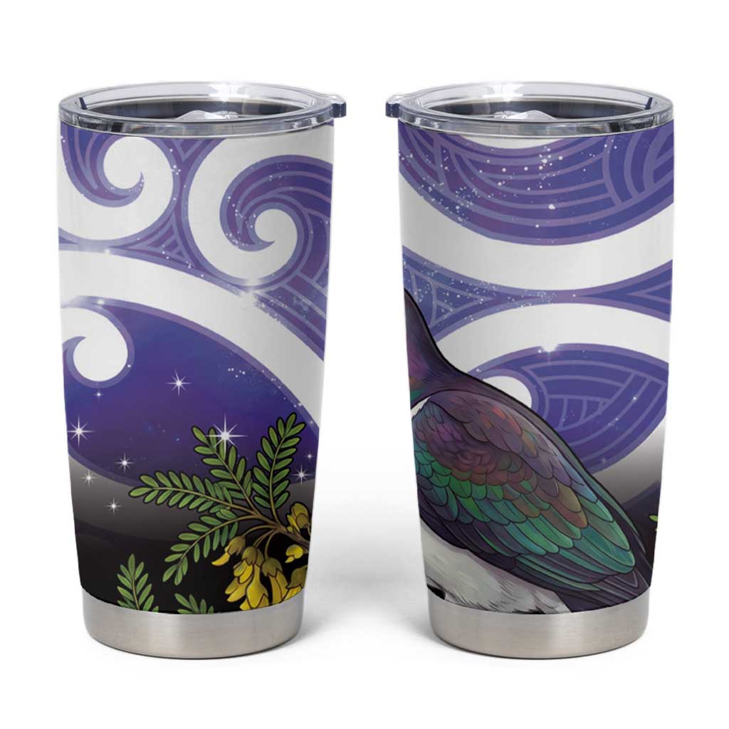 Kekeru New Zealand Matariki Tumbler Cup Kukupa Kowhai Maori New Year Purple Version