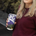 Kekeru New Zealand Matariki Tumbler Cup Kukupa Kowhai Maori New Year Purple Version