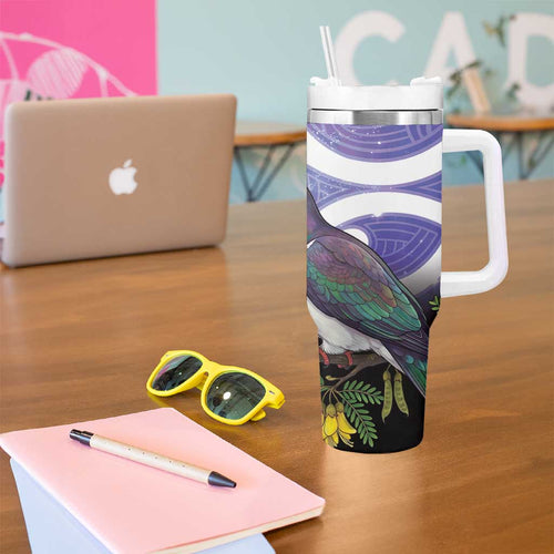 Kekeru New Zealand Matariki Tumbler With Handle Kukupa Kowhai Maori New Year Purple Version