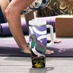 Kekeru New Zealand Matariki Tumbler With Handle Kukupa Kowhai Maori New Year Purple Version