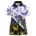 Kekeru New Zealand Matariki Women Polo Shirt Kukupa Kowhai Maori New Year Purple Version