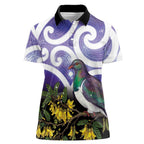 Kekeru New Zealand Matariki Women Polo Shirt Kukupa Kowhai Maori New Year Purple Version