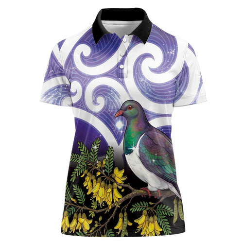 Kekeru New Zealand Matariki Women Polo Shirt Kukupa Kowhai Maori New Year Purple Version