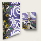 Kekeru New Zealand Matariki Wrapping Paper Kukupa Kowhai Maori New Year Purple Version