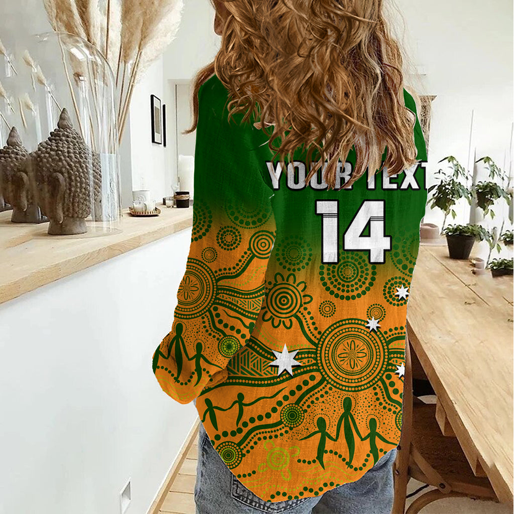 Personalised Australia Rugby Women Casual Shirt Go Wallaroos Pacific Indigenous Version 2023 LT14