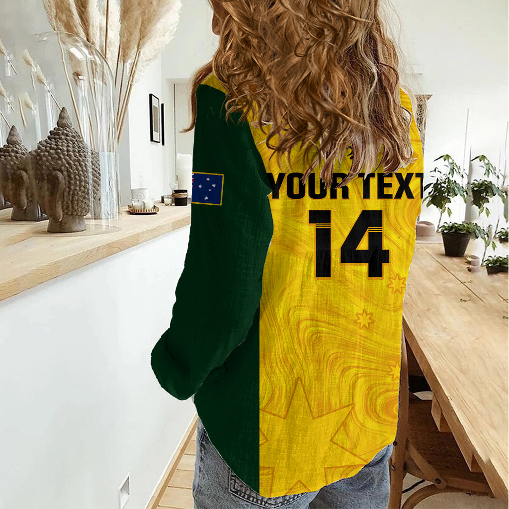 Personalised Australia Rugby Women Casual Shirt Go Wallaroos Pacific Simple Version 2023 LT14