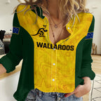 Australia Rugby Women Casual Shirt Go Wallaroos Pacific Simple Version 2023 LT14