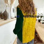 Australia Rugby Women Casual Shirt Go Wallaroos Pacific Simple Version 2023 LT14
