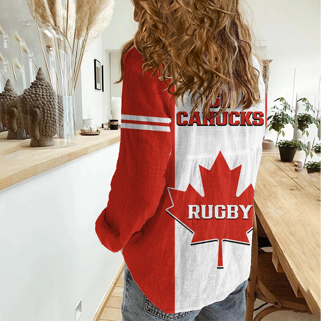 Canada Rugby Women Casual Shirt Go Canucks Maple Leaf Pacific 2023 LT14
